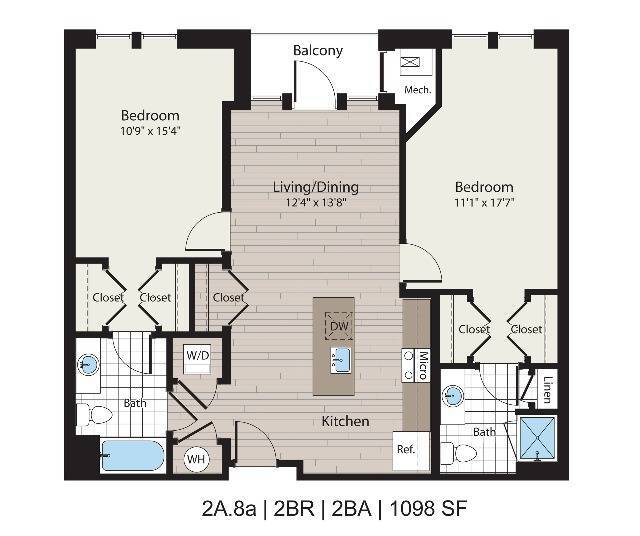 2A.8a 2BD/2BA 1098 SF - ICON Residences at The Rotunda Apartments