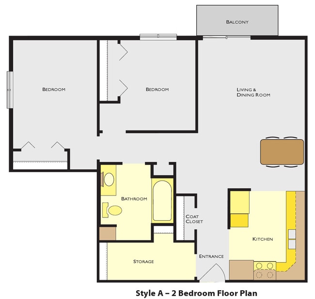 2 Bed/ 1 Bath A - Washington Park Apartments