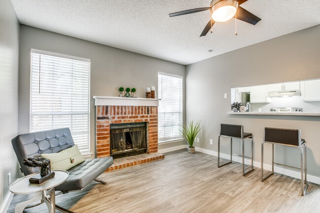 Living Room/Fireplace - Westchase Apartments