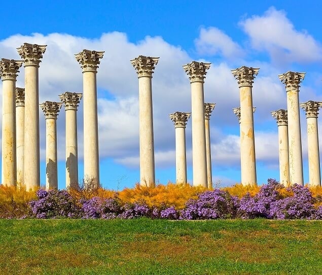 The National Capitol Columns, located in the nearby National Arboretum