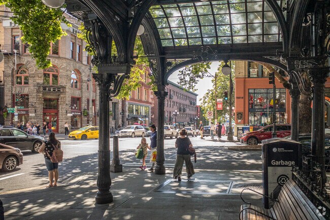 The Pioneer Square Pergola in the Pioneer Square neighborhood was built in 1909.