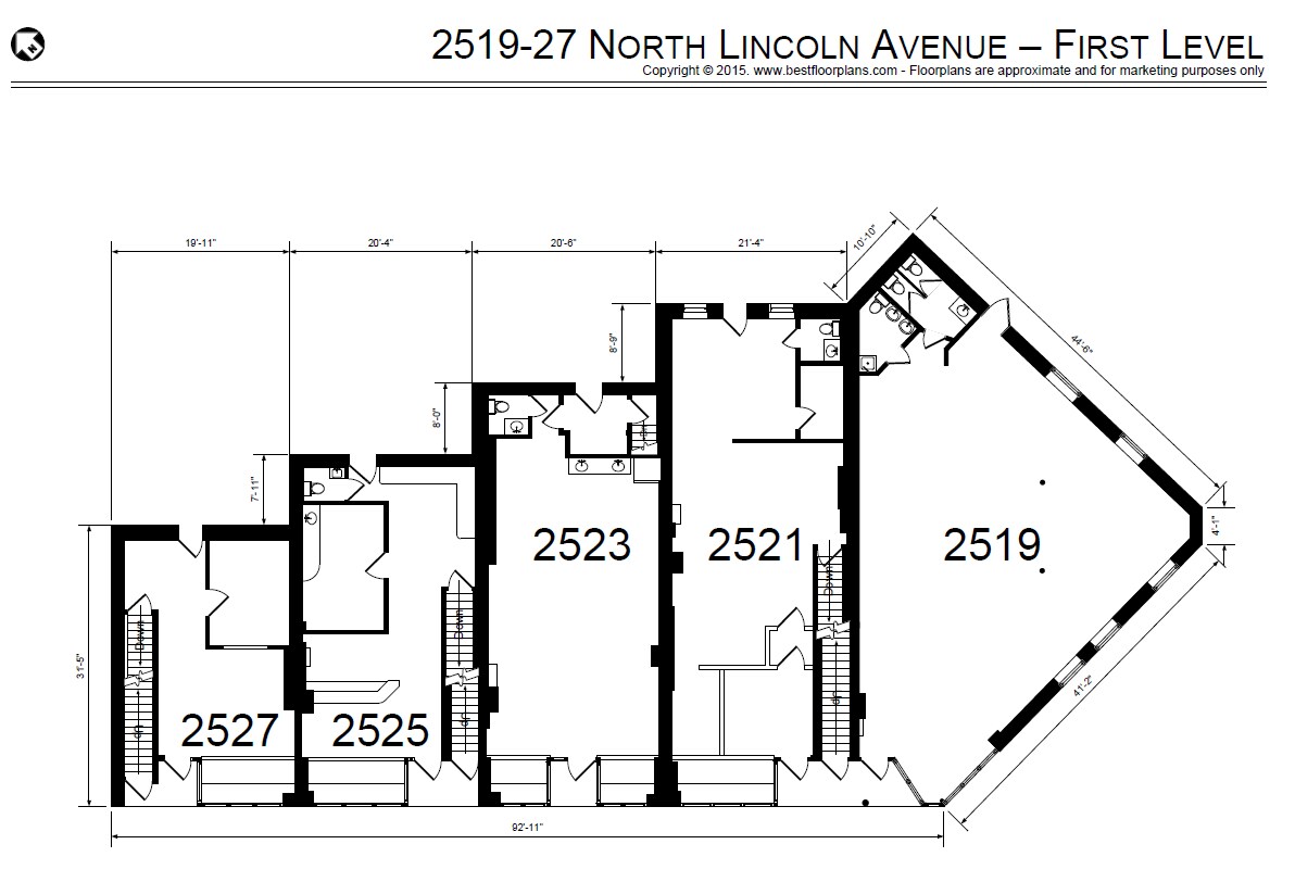 2519-27 N Lincoln 1st floor site plan - 2519 N Lincoln Ave