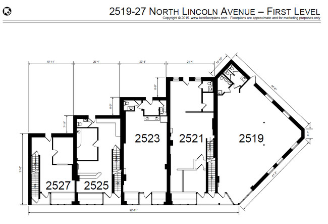 2519-27 N Lincoln 1st floor site plan - 2519 N Lincoln Ave