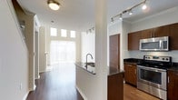 This contemporary two-story residence offers a spacious 1422 square feet of living area, comprising 2 bedrooms and 2.5 bathrooms. The heart of the home is an expansive open-concept living area, seamlessly connecting to a gourmet kitchen. The kitchen boasts sleek granite countertops and modern stainless steel appliances, creating an ideal space for culinary enthusiasts.

Elegant hardwood floors run throughout the main living areas, adding warmth and sophistication to the space. The home is bathed in natural light, thanks to large windows that offer picturesque views and create a bright, airy atmosphere. Track lighting provides additional illumination and a modern touch to the decor.

The living room features high ceilings, enhancing the sense of spaciousness. A sliding glass door leads to an outdoor area, perfect for enjoying fresh air or entertaining. The well-designed floor plan ensures a smooth flow between spaces, making it ideal for both everyday living and hosting gatherings.

Overall, this residence combines modern design elements with practical living spaces, creating a harmonious and inviting home environment.