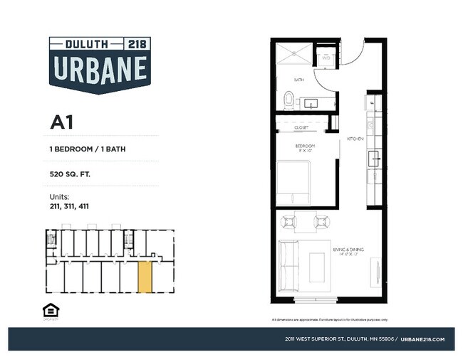Plano de planta Urbane218 A1 - Urbane218