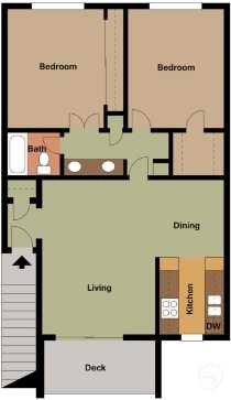 Dos habitaciones, 1 baño - 105 Monterey Pines Apartments