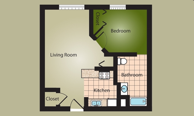 1BR/1BA - Rushville Commons