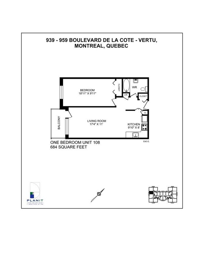 Plan d'étage - 939 & 959 Boulevard