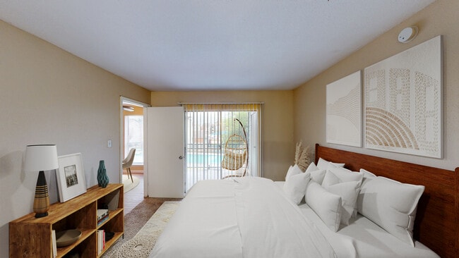 DORMITORIO PRINCIPAL CON PATIO - Venetian Apartamentos Houston