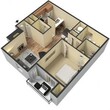 1BR 1BA 846 SQ FT