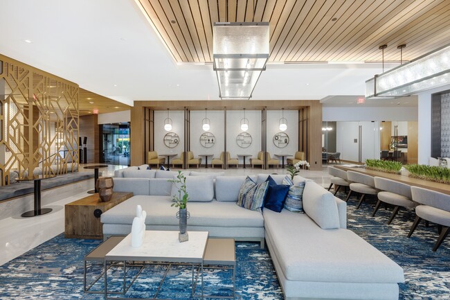 Coworking lounge with banquette seating, wi-fi and USB connectivity - Hanover Tysons