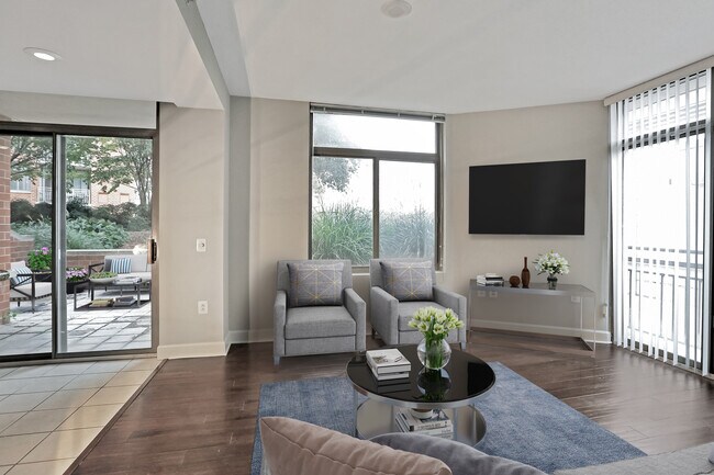 Living room and patio - 3600 S Glebe Rd