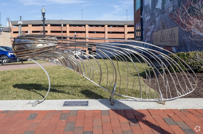 This unique sculpture and several others can be found throughout the Bel Air neighborhood.