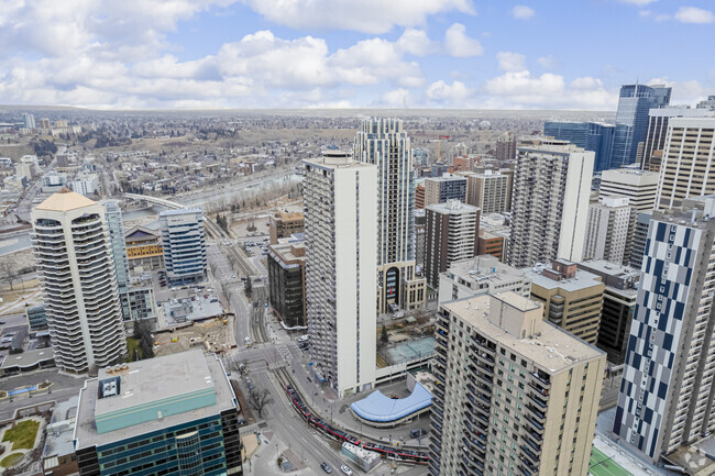 Aerial Photo - Calgary Place Apartments - West