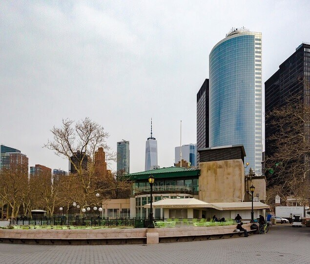 A view of the skyline from Battery Park
