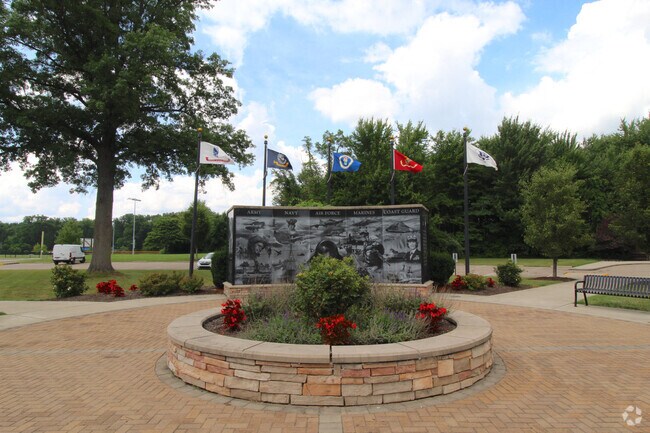Home of the Brave Park near Fox Meadow Farm and Loveland, OH features a veterans memorial plaza.