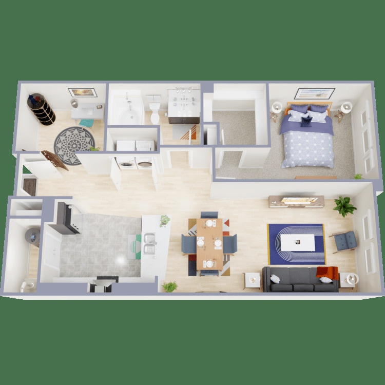 Crocker Park Living – The Residences 1 Bedroom + Den 1 Bath