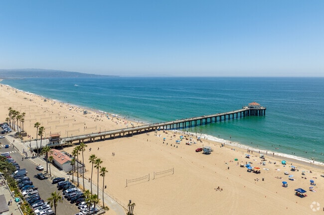 Manhattan Beach features a pristine beach, waters perfect for swimming and surfing and a pier.