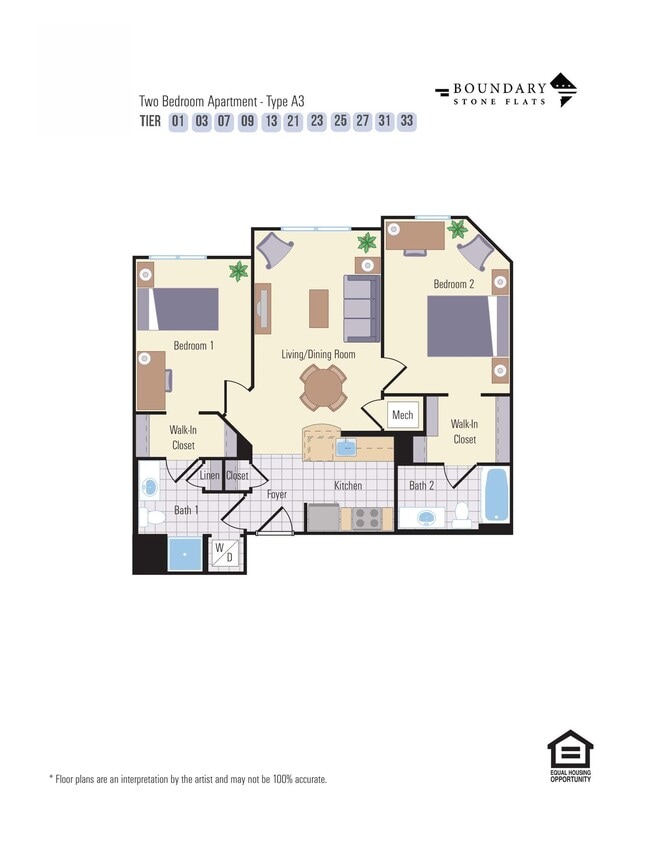 Boundary 2B Type A3 - Boundary Stone Flats