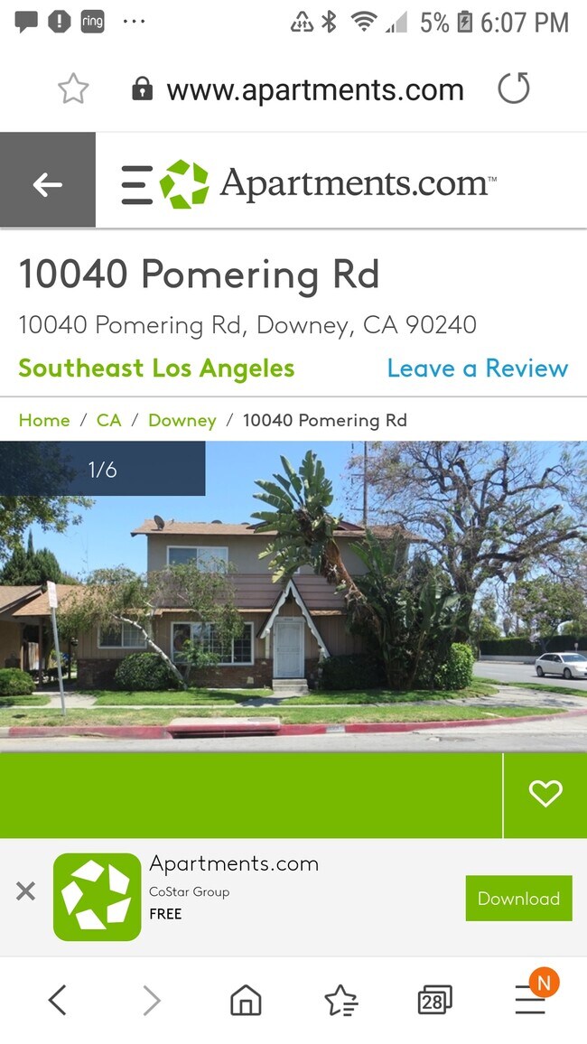 Frontage of 5-Unit Apt. Complex - 10040 Pomering Rd