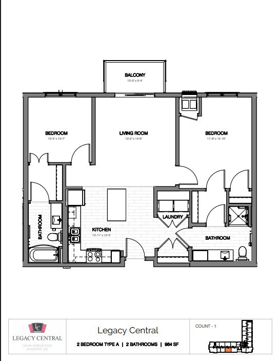 Plano de planta - Legacy Central 55+ Senior Apartments