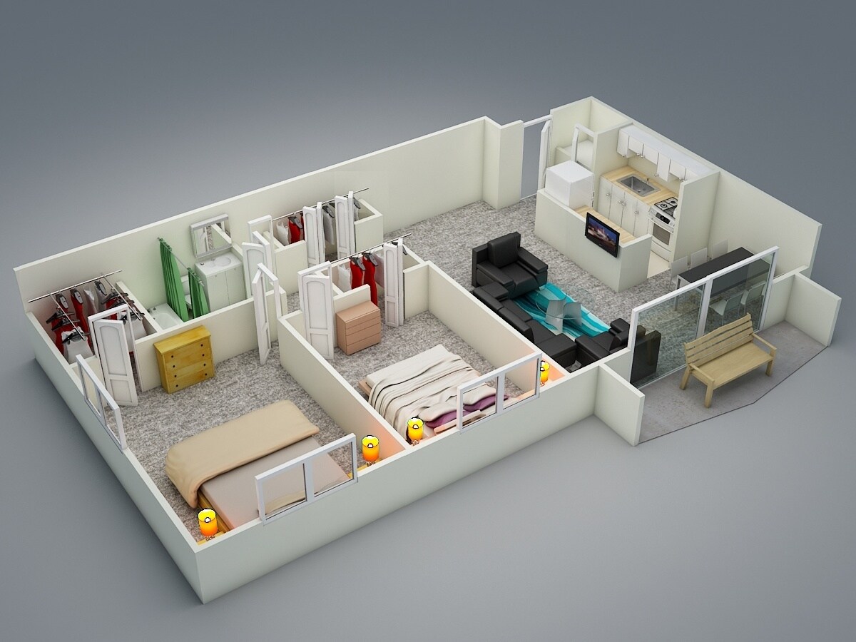 The Riviera – 2 Bedroom 1 Bathroom