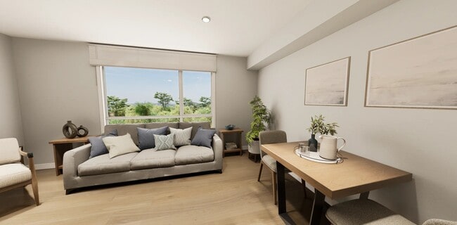 Studio Living Area Rendering - Connection Angle Lake