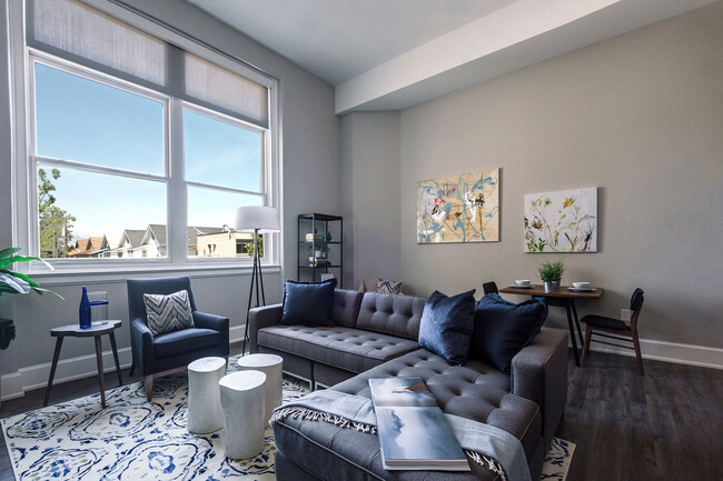 Living Room with sample furniture - 1391 Hertel Ave