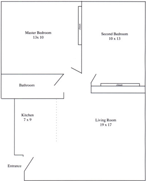 2BR/1BA - Obsidian Apartments