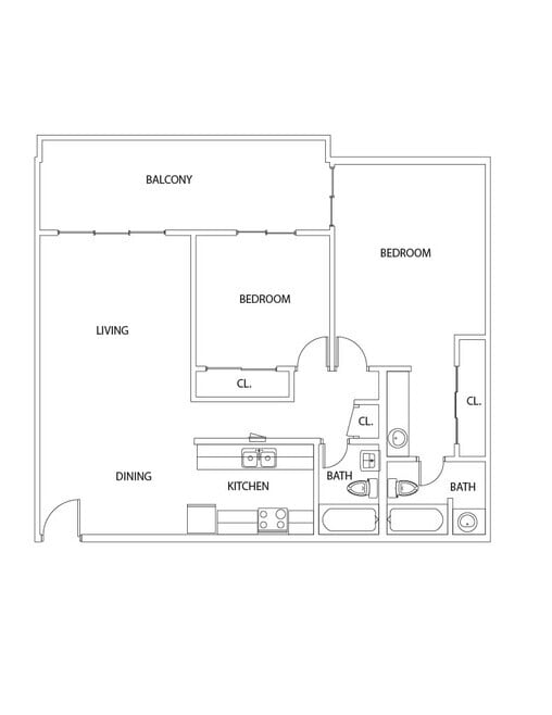 CY 2x2 1230 Sq Ft. - Courtyard 525