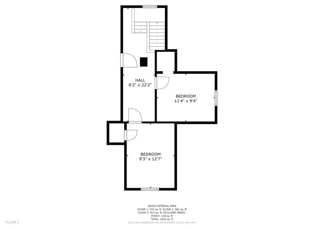 upstairs floor plan - 1609 Talmage Ave SE
