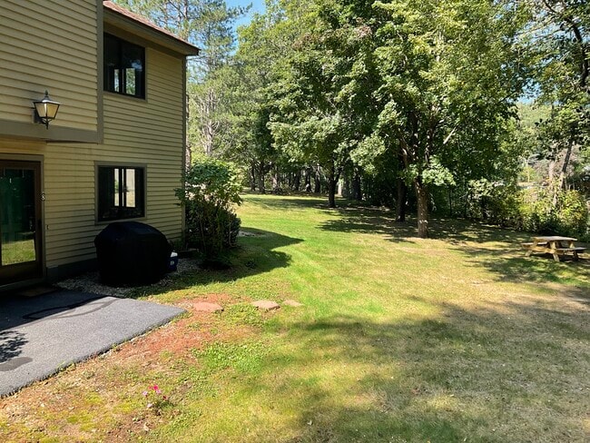 View of trees yard with picnic table viewing River - 3 Swiftwater Dr