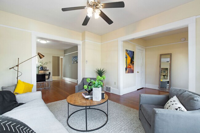 Living Room into Entry and Dining Room - 1921 10th Ave W