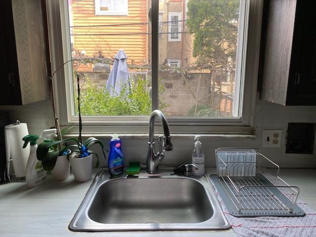 Relaxing view from sink to back patio - 1815 Wolf Street