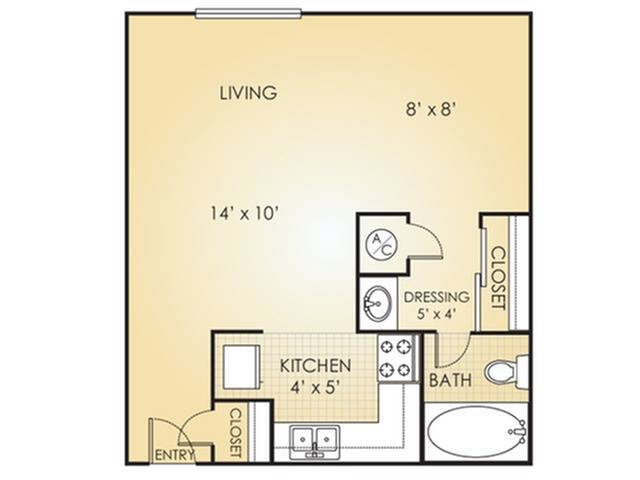 Estudio, 400 pies cuadrados - Villas de Sendero