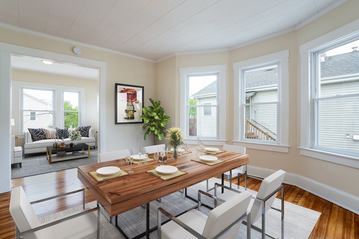 Digitally Staged Dining Room - 69 Flatbush Ave