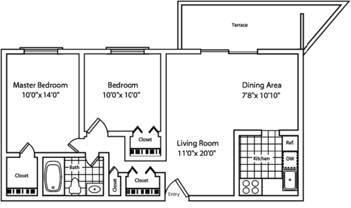 Grandview Pointe – 2 Bedroom 1 5 Bath with Balcony
