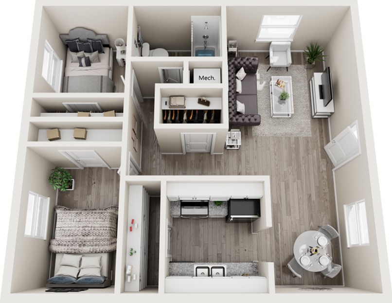 Dos habitaciones, un baño - Summit Living