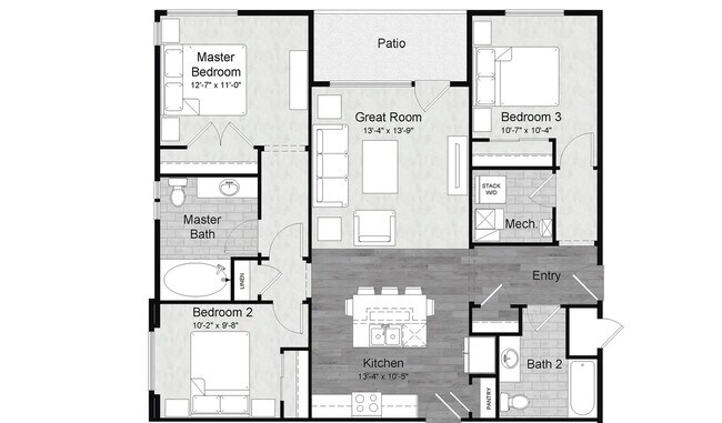 Floor plan - actual floor plan reversed - 6153 N Ceylon St