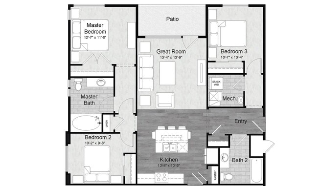 Floor plan - actual floor plan reversed - 6153 N Ceylon St