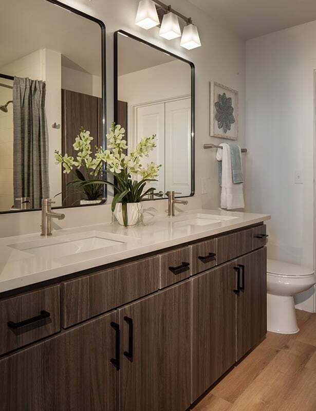 Remodeled bathrooms with luxury vinyl plank flooring - 2125 Yale Apartments