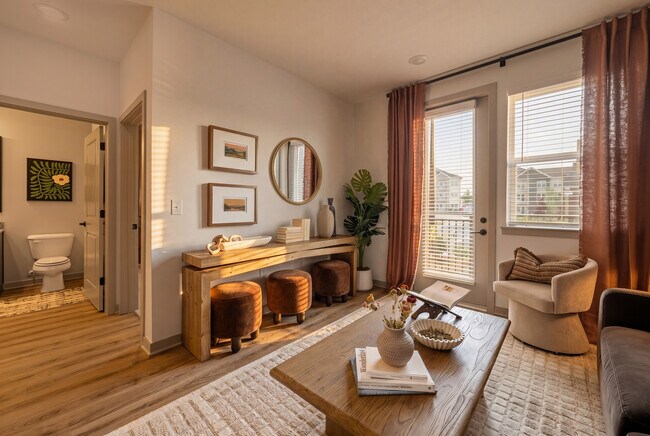 Sala de estar moderna en los apartamentos de la estación Archer Eastfield. - Archer Eastfield Station