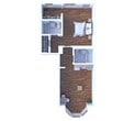 1 Bedroom Floor Plan A1 664 1