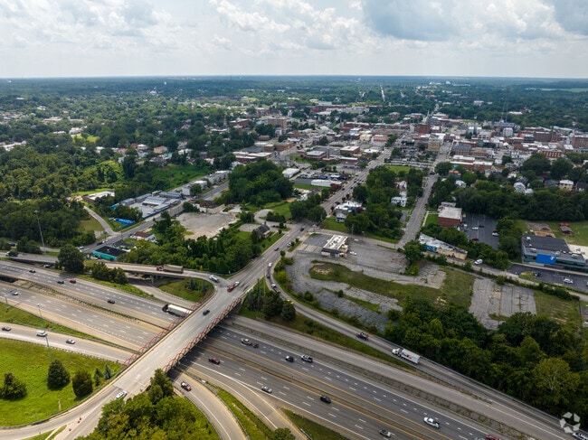Decorative lined bridge taking you into Petersburg.
