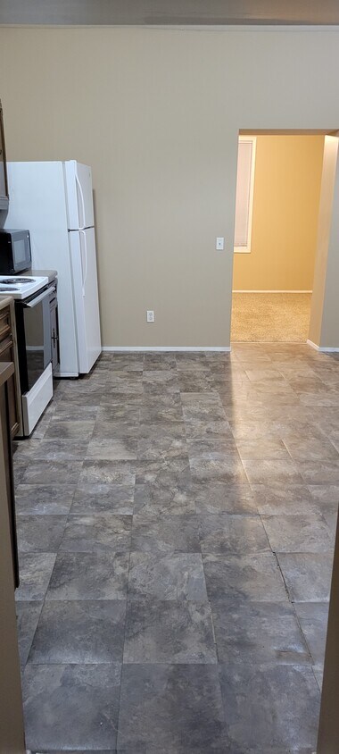 kitchen from hall view - 619 N 5th St
