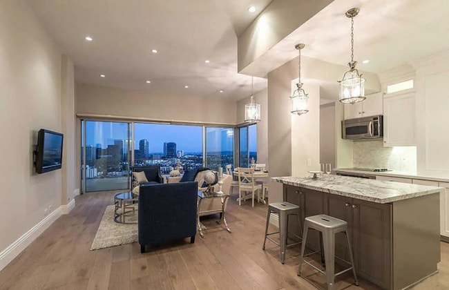 Living Room and Kitchen - 10501 Wilshire Blvd