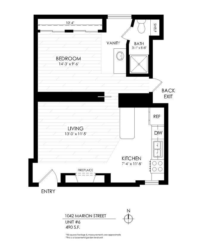 Plano de planta - 1042 Marion St.