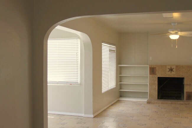 builtin shelvs, faux fireplace - 445 E Main St