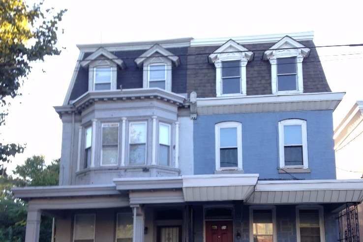 Victorian blue house with red door - 638 N 40th St