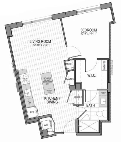 Unit 1109-2809 Floor Plan - Rosslyn Towers